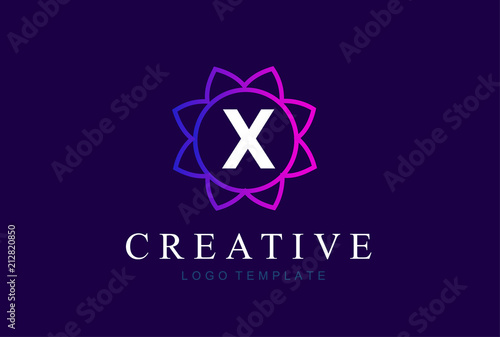 Monogram letter X initials logo. Abstract elegant flower logo icon vector design.