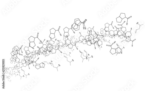 sfondo, groviglio, molecole, 