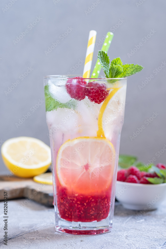 Raspberry lemonade. Iced summer drink. Raspberry lemonade. Iced summer drink.