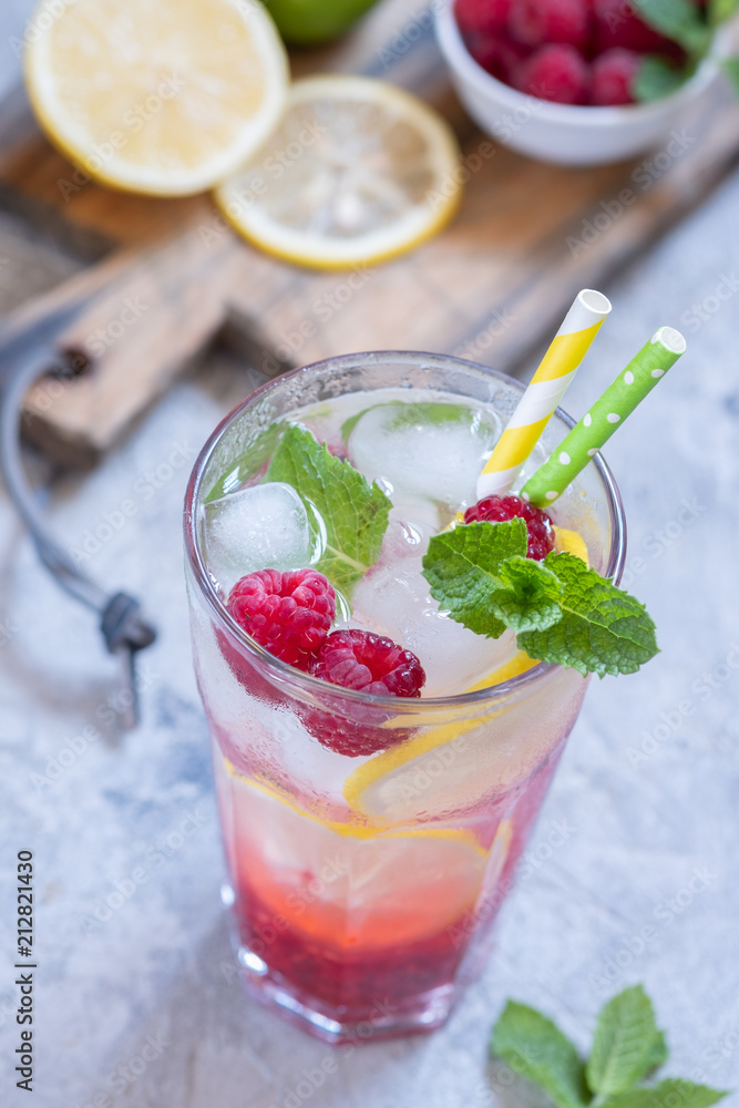 Raspberry lemonade. Iced summer drink. Raspberry lemonade. Iced summer drink.