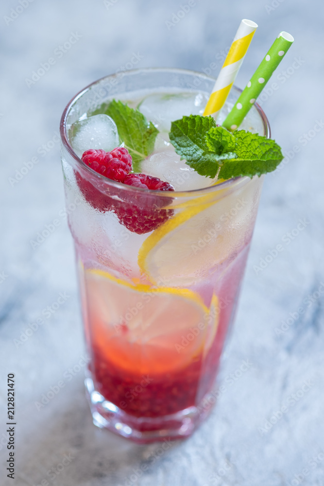 Raspberry lemonade. Iced summer drink. Raspberry lemonade. Iced summer drink.