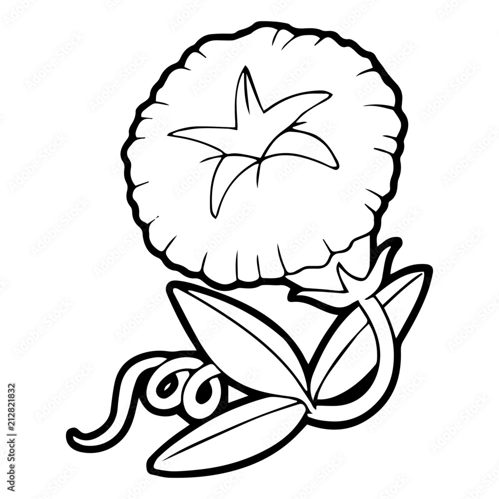 Flower cartoon illustration isolated on white background for children color book Flower cartoon illustration isolated on white background for children color book