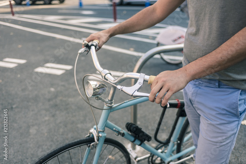 man with a vintage bicycle