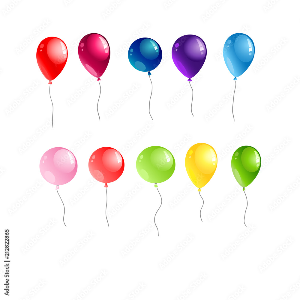 Balloons object isolated