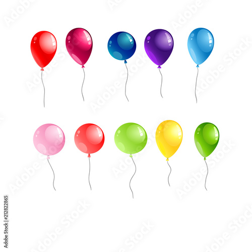 Balloons object isolated