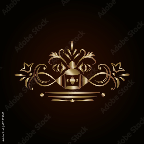Golden ornate design element