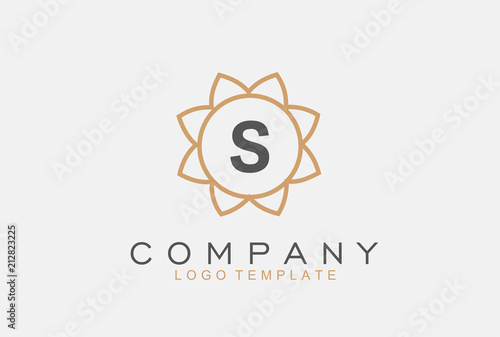 Monogram letter S initials logo. Abstract elegant flower logo icon vector design.