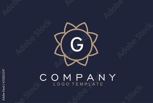 Monogram letter G initials logo. Abstract elegant flower logo icon vector design.