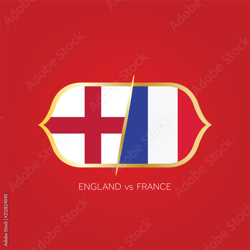 England versus France soccer match vector.