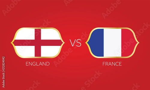 England versus France soccer match vector.
