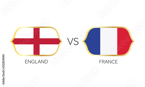 England versus France soccer match vector.