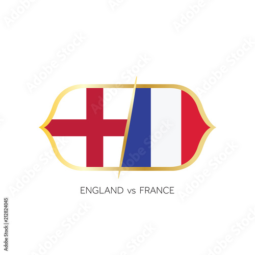 England versus France soccer match vector.