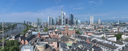 Panorama of Frankfurt am Main, Germany. View from the tower of Frankfurt Cathedral.