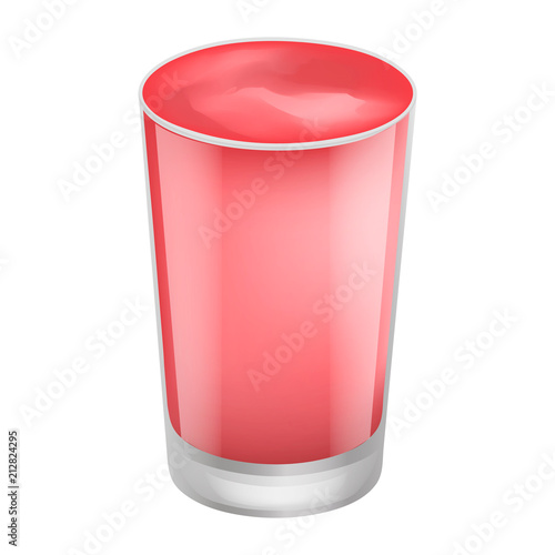 Cherry smoothie icon. Realistic illustration of cherry smoothie vector icon for web design isolated on white background