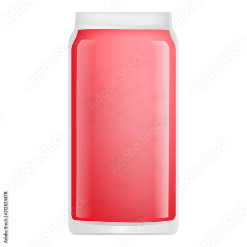 Strawberry smoothie icon. Realistic illustration of strawberry smoothie vector icon for web design isolated on white background