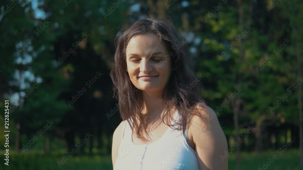 Portrait of brunette modern woman expressing agreement and nodding positively. Portrait of brunette modern woman expressing agreement and nodding positively.