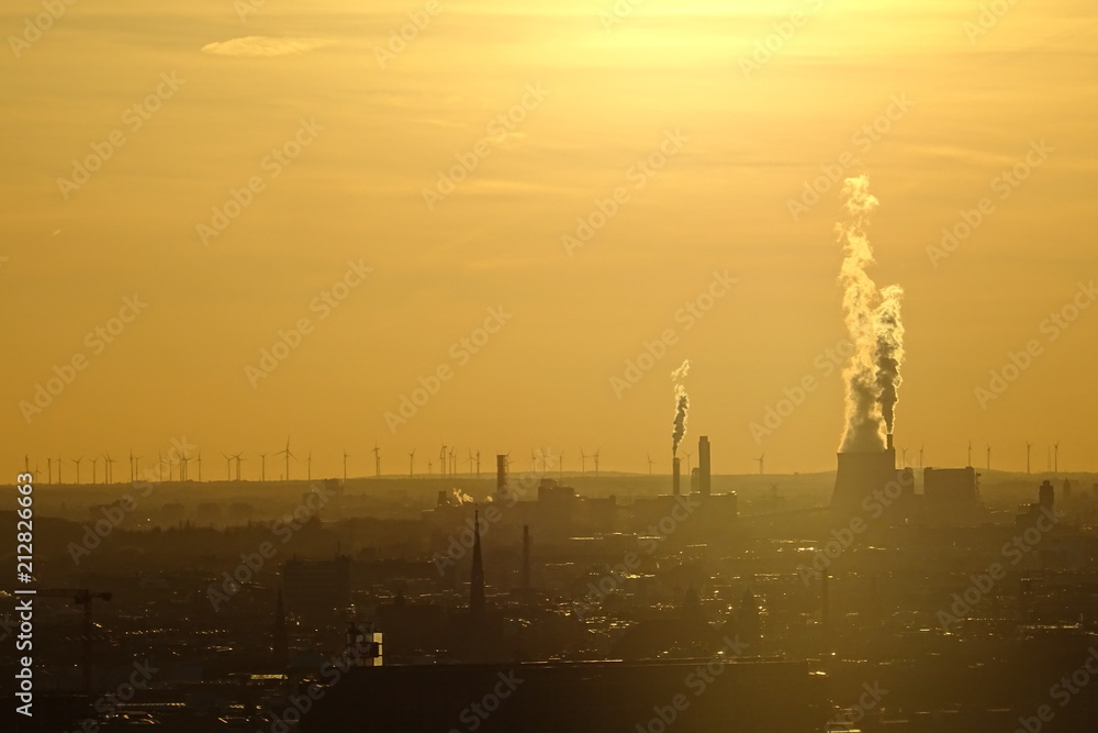 Air pollution from an industrial plant in Berlin, Germany