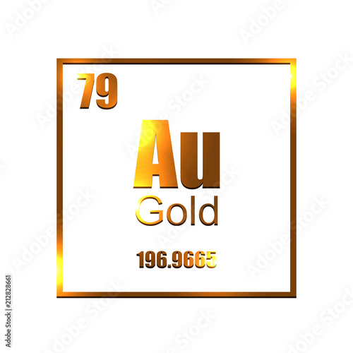 Gold molecule standart symbol on white background