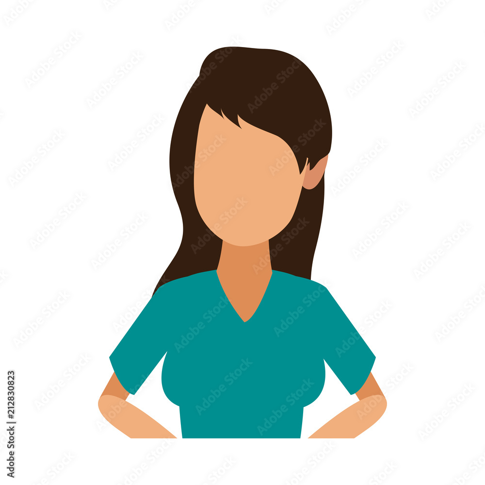 Young woman faceless cartoon vector illustration graphic design Young woman faceless cartoon vector illustration graphic design
