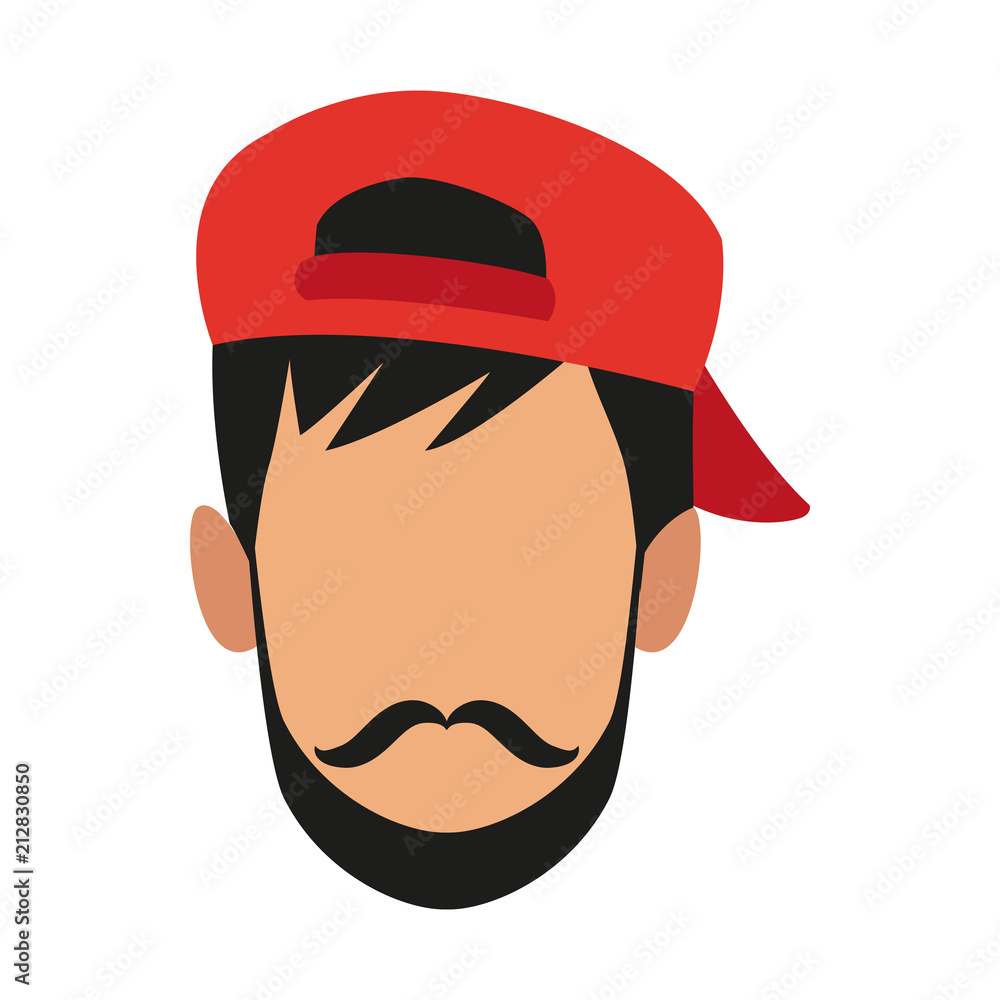 Man faceless with hat cartoon vector illustration graphic design Man faceless with hat cartoon vector illustration graphic design