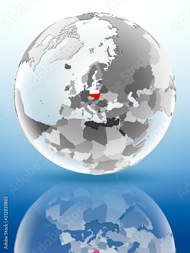 Poland on political globe