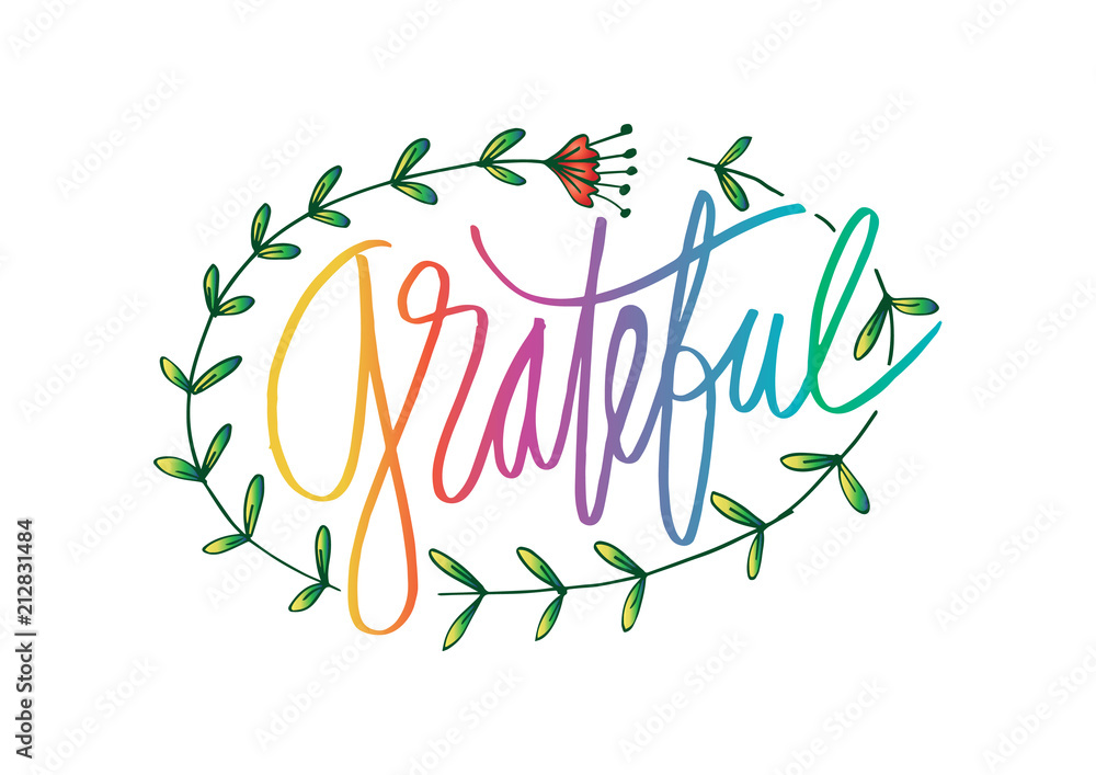Fototapeta premium Grateful hand drawn card