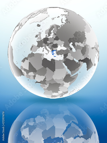 Greece on political globe