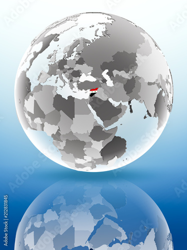 Syria on political globe