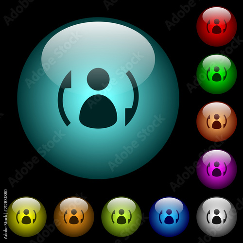 Syncronize contacts icons in color illuminated glass buttons