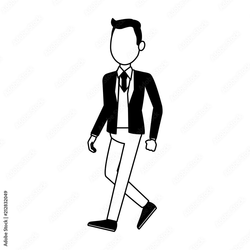 Businessman walking avatar vector illustration graphic design Businessman walking avatar vector illustration graphic design
