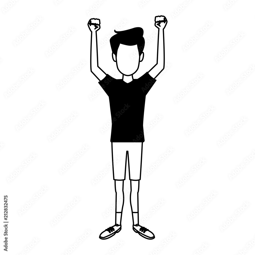 Obraz premium Young man faceless cartoon vector illustration graphic design