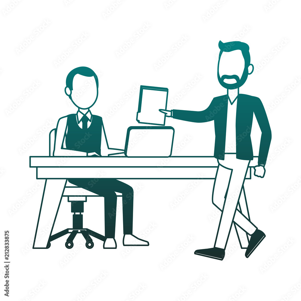 Businessmens working with laptop vector illustration graphic design Businessmens working with laptop vector illustration graphic design