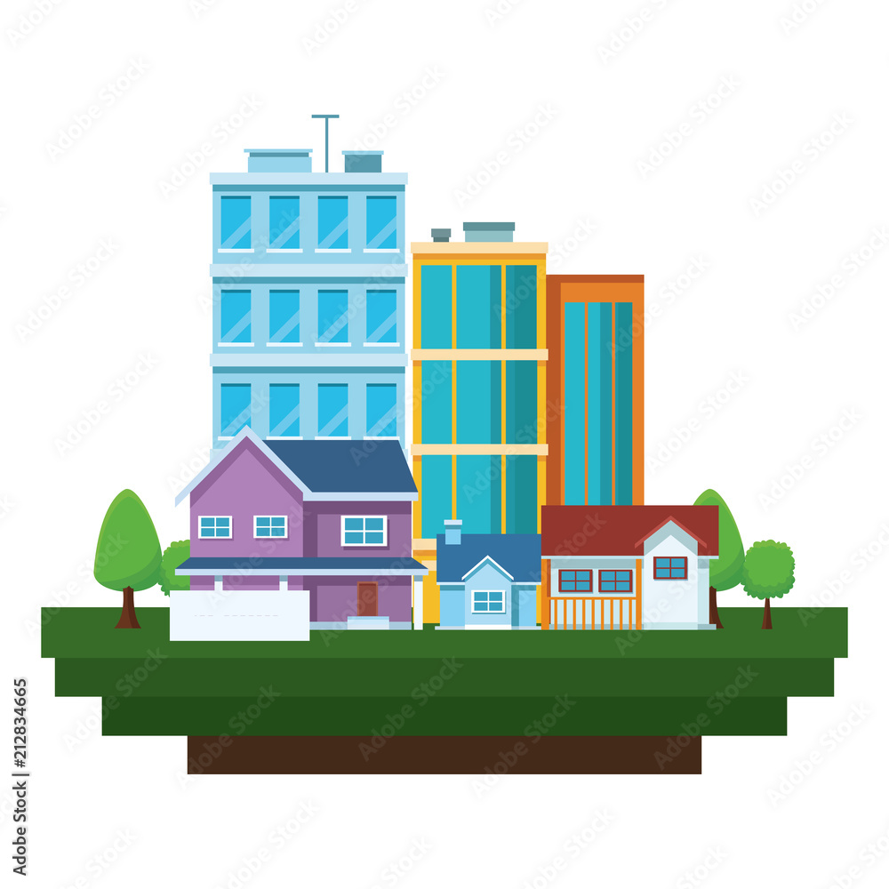 City buildings over white background vector illustration graphic design City buildings over white background vector illustration graphic design