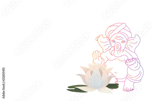 God Ganapati Lord vector Banner Template.