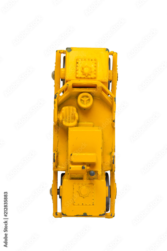 Fototapeta premium Car toy diecast on the white background , Top viwe