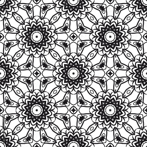 Decorative Square Template for Fabric Print. Azhure floral seamless pattern. Vector illustration. For fabric, bandana, carpet, shawl design.