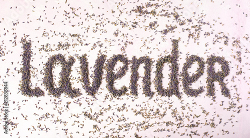 Fototapeta Naklejka Na Ścianę i Meble -  Lavender flower text