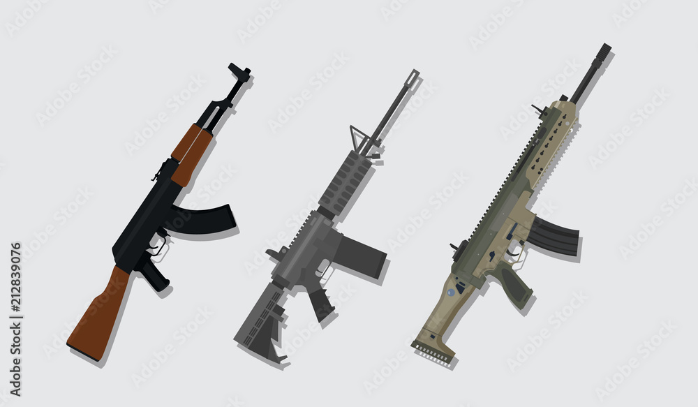 a comparison betweekn main riffle from russia, german, and america