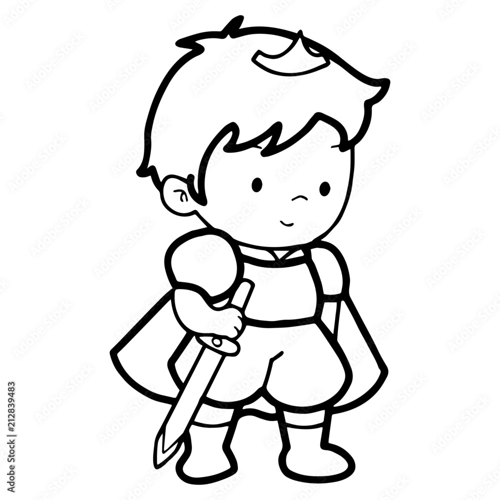 Prince cartoon illustration isolated on white background for children color book Prince cartoon illustration isolated on white background for children color book