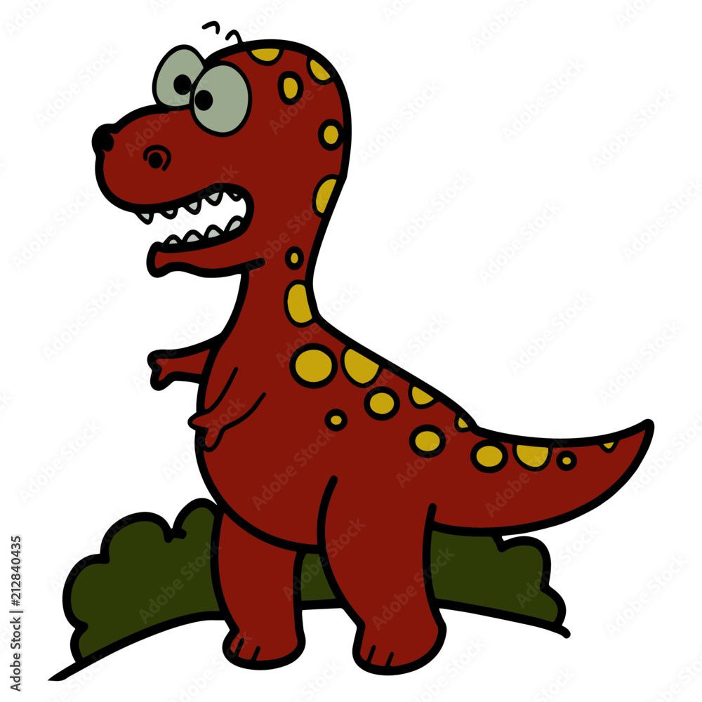 Fototapeta premium Tyrannosaurus cartoon illustration isolated on white background for children color book