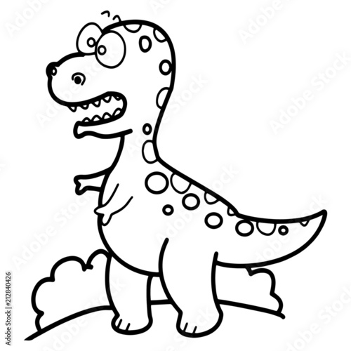 Tyrannosaurus cartoon illustration isolated on white background for children color book © Huy