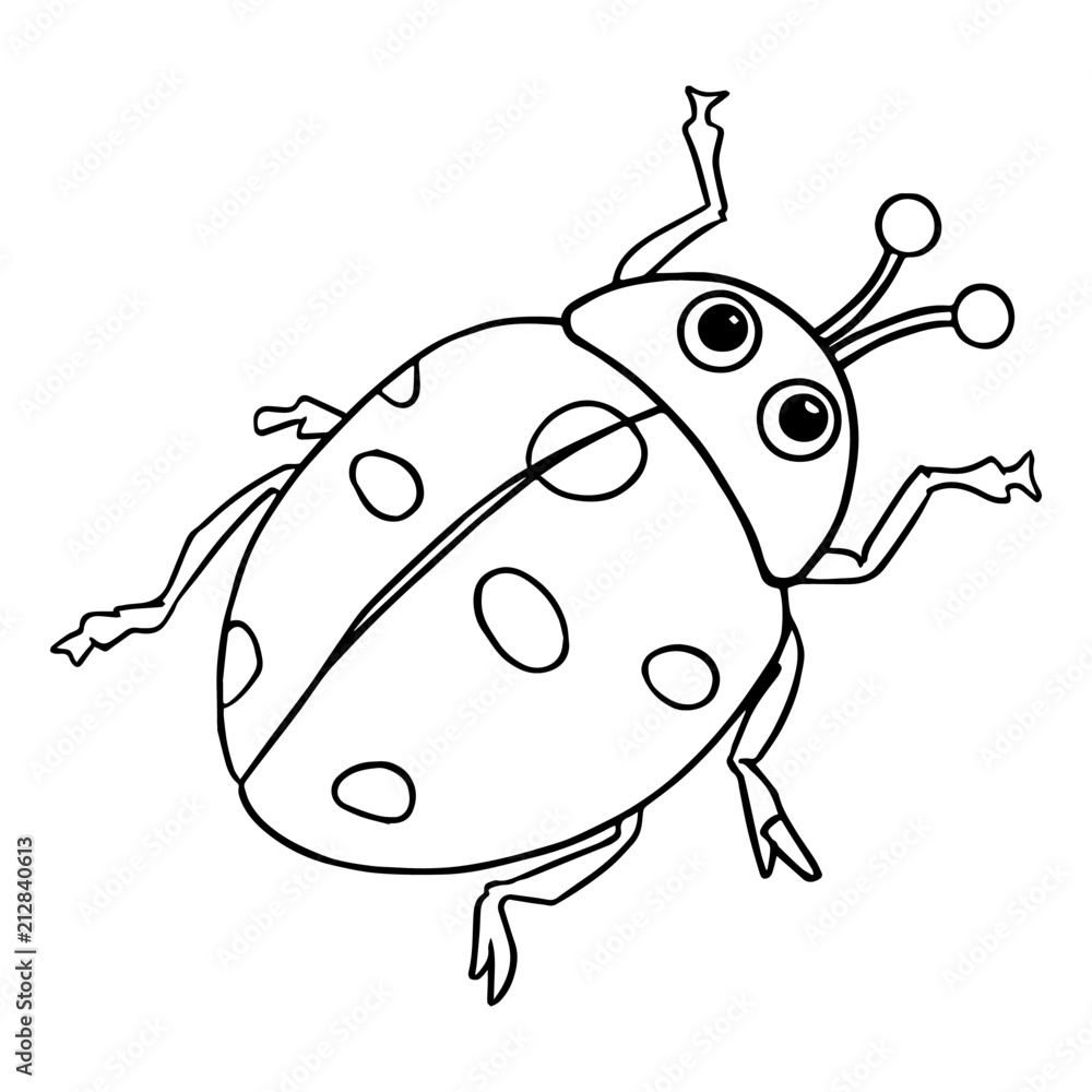 Cute ladybug cartoon illustration isolated on white background for ...