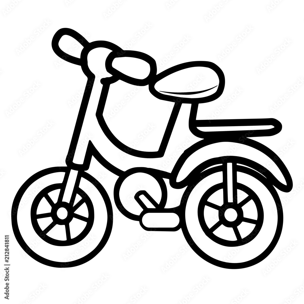Cute bicycle cartoon illustration isolated on white background for children color book Cute bicycle cartoon illustration isolated on white background for children color book