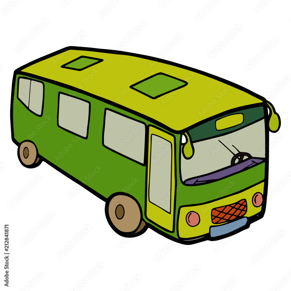 Cute bus cartoon illustration isolated on white background for children  color book Stock Vector | Adobe Stock