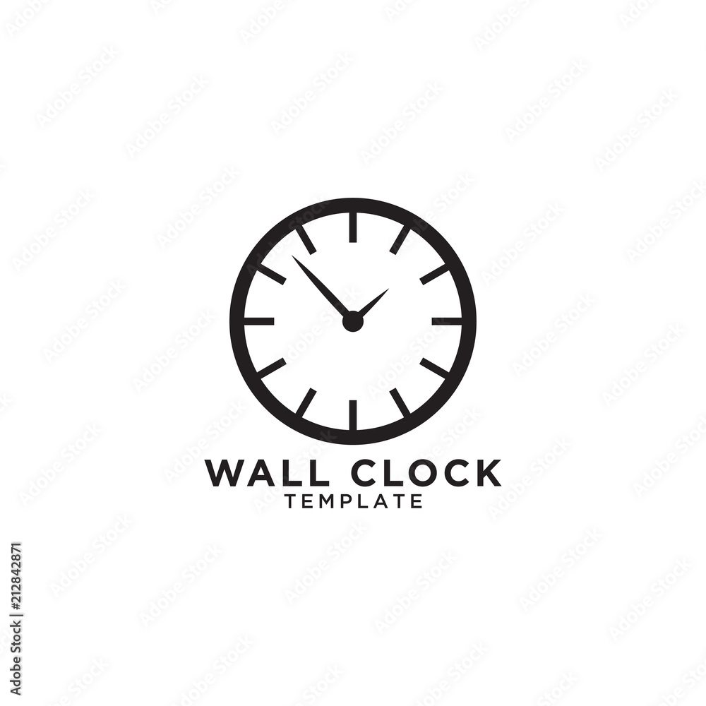 Wall clock logo design template Wall clock logo design template