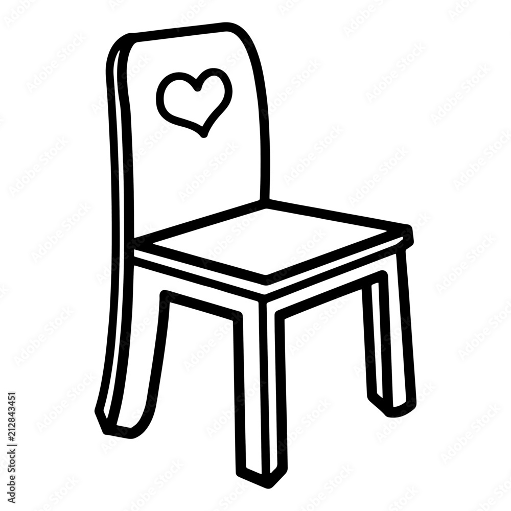 Chair cartoon illustration isolated on white background for children color  book Stock Vector | Adobe Stock