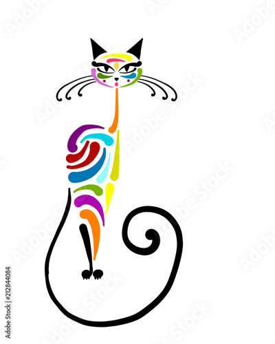 Colorful cat design. Vector illustration