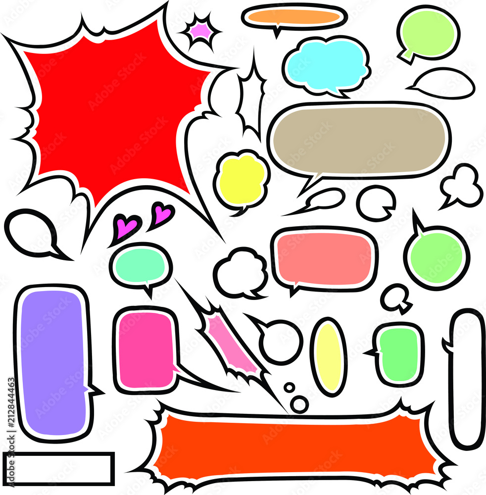 会話コメントマンガ吹き出しセリフセット Stock Vector Adobe Stock