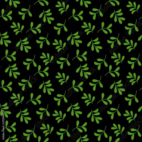 leaves seamless pattern, flat design for use as background, wrapping paper or wallpaper