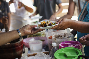 Food donation to help people in hunger relief.